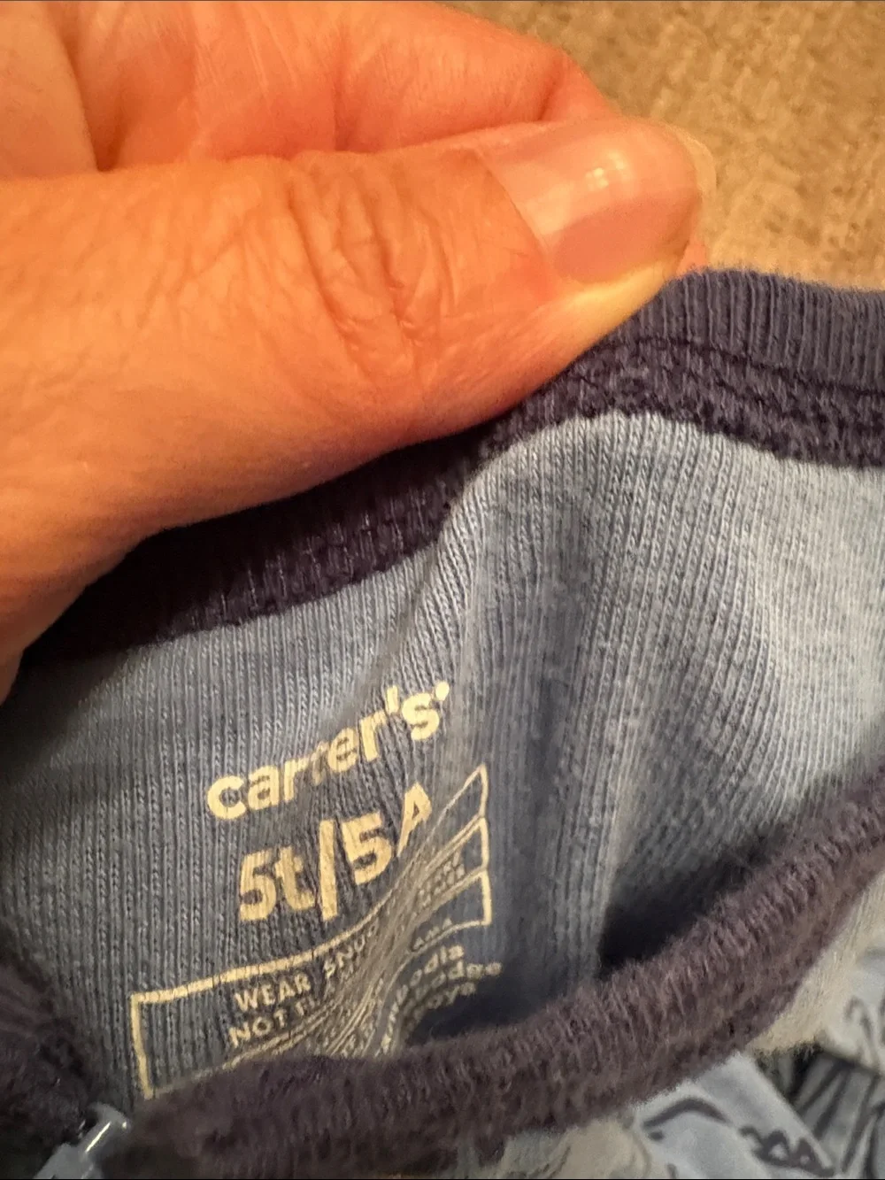 Kids Footie Pajamas - Blue & Gray. Size 5T. Carter’s brand.